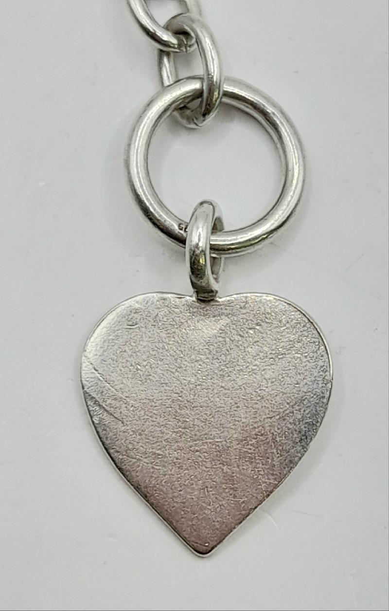 925 silver heart chain weighing 29.7g, featuring a delicate heart design, perfect for elegant jewelry wear.