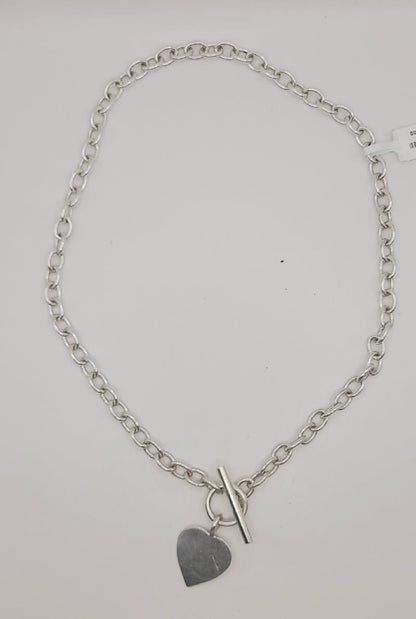 Silver heart chain, 925 sterling silver, lightweight jewelry with a delicate heart design, weighing 29.7 grams.