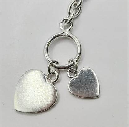 925 silver heart chain, 16cm length, unbranded jewelry with a delicate heart pendant, weighs 37.9g, elegant silver necklace.