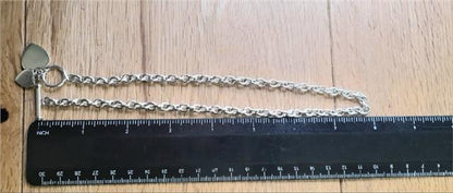 925 silver heart chain, 16cm length, unbranded jewelry with detailed heart pendant and 37.9g weight, shiny and elegant accessory.