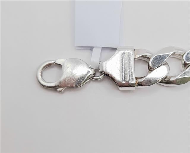 925 silver ID curb bracelet, 22cm length, unbranded, featuring a classic chain design with an ID plate.