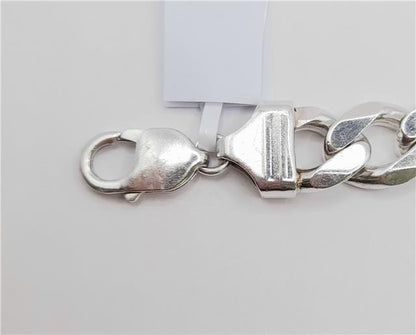 925 silver ID curb bracelet, 22cm length, unbranded, featuring a classic chain design with an ID plate.