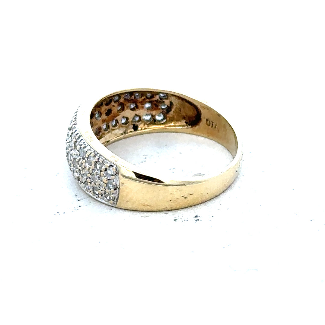 Unbranded 9ct gold diamond ring with 1/2 carat total weight, size M, featuring a sparkling diamond setting on a gold band.