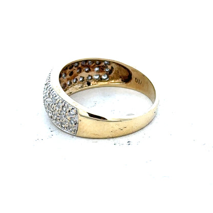 Unbranded 9ct gold diamond ring with 1/2 carat total weight, size M, featuring a sparkling diamond setting on a gold band.