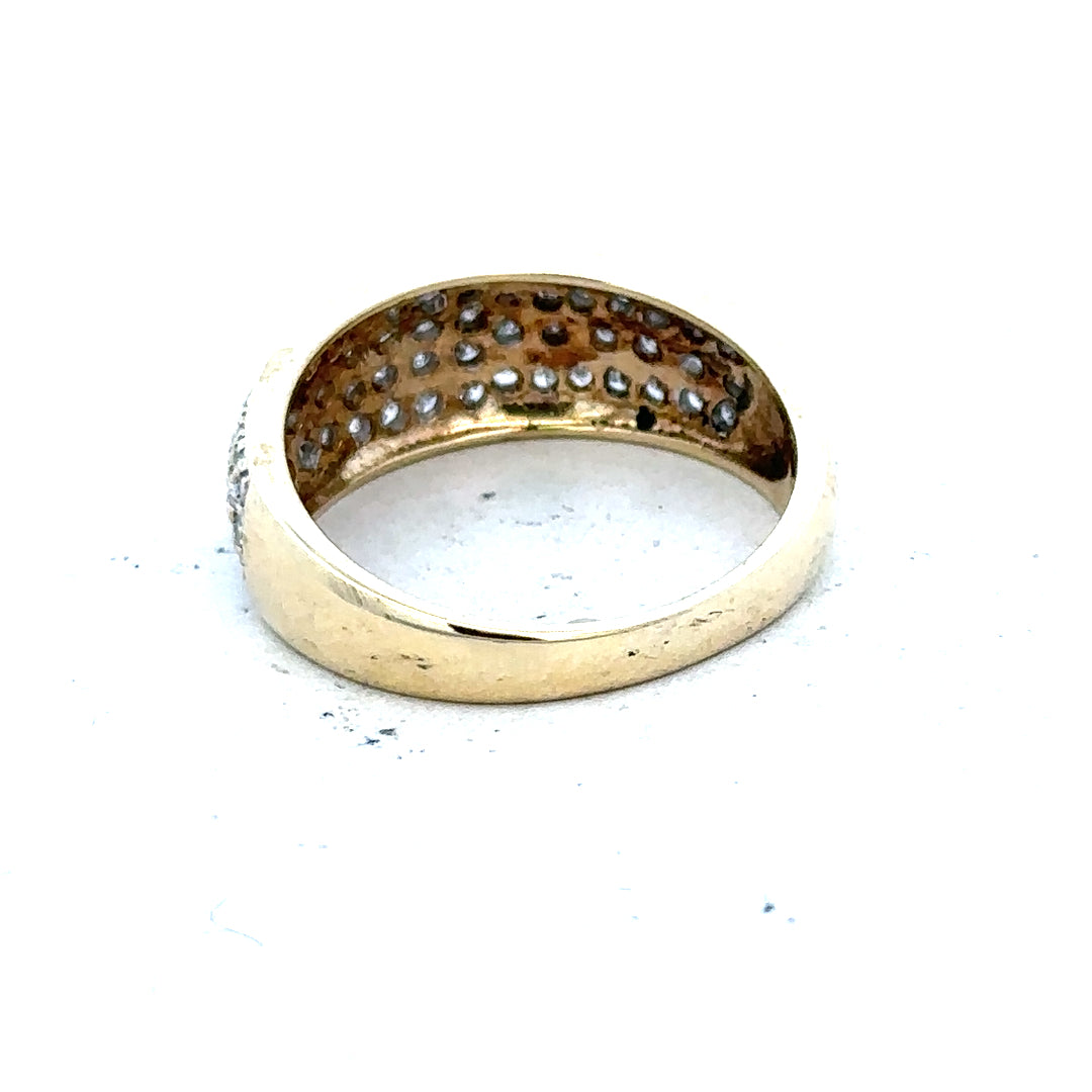 Unbranded 9ct gold diamond ring with 1/2 carat total weight, size M, featuring a sparkling diamond on a sleek band.