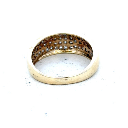 Unbranded 9ct gold diamond ring with 1/2 carat center stone, size M, showcasing a sleek and elegant design.