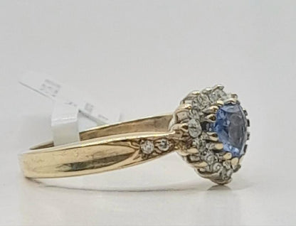 9ct diamond ring in size J1/2 with 2.8g weight, featuring sparkling diamonds on a classic unbranded band.