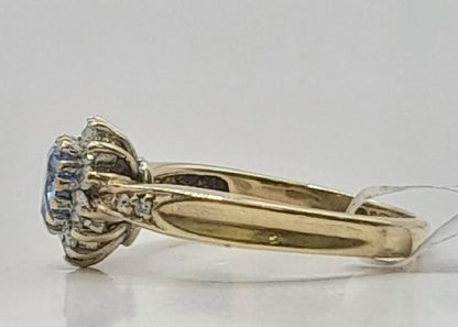 9ct diamond ring in size J1/2 featuring sparkling diamonds, unbranded jewelry, weight 2.8g, elegant and classic design.