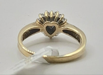 9ct diamond ring in size J1/2, featuring sparkling diamonds and a sleek band, weighs 2.8g. Unbranded jewelry.
