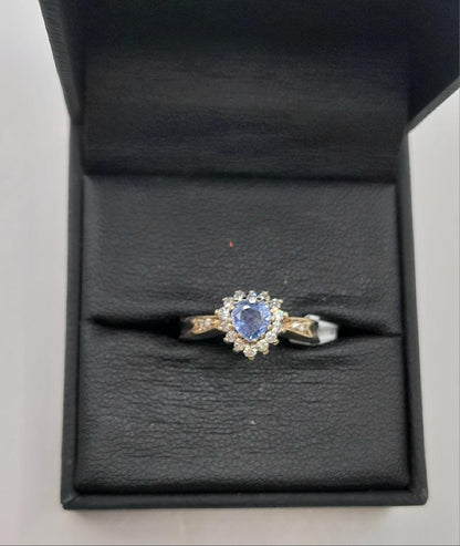 9ct diamond ring in size J1/2, unbranded, showcasing a sparkling diamond setting and a sleek band, weighs 2.8 grams.