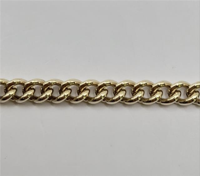 9ct gold bracelet weighing 12.6g and 21cm in length, unbranded, with a sleek design and polished finish.