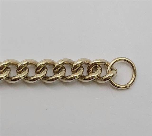 Unbranded 9ct gold bracelet weighing 12.6g and measuring 21cm, featuring a classic chain design.