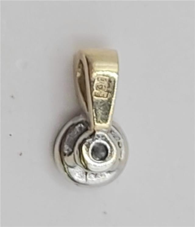 9ct gold diamond pendant with a sparkling diamond accent, lightweight and elegant jewelry piece.