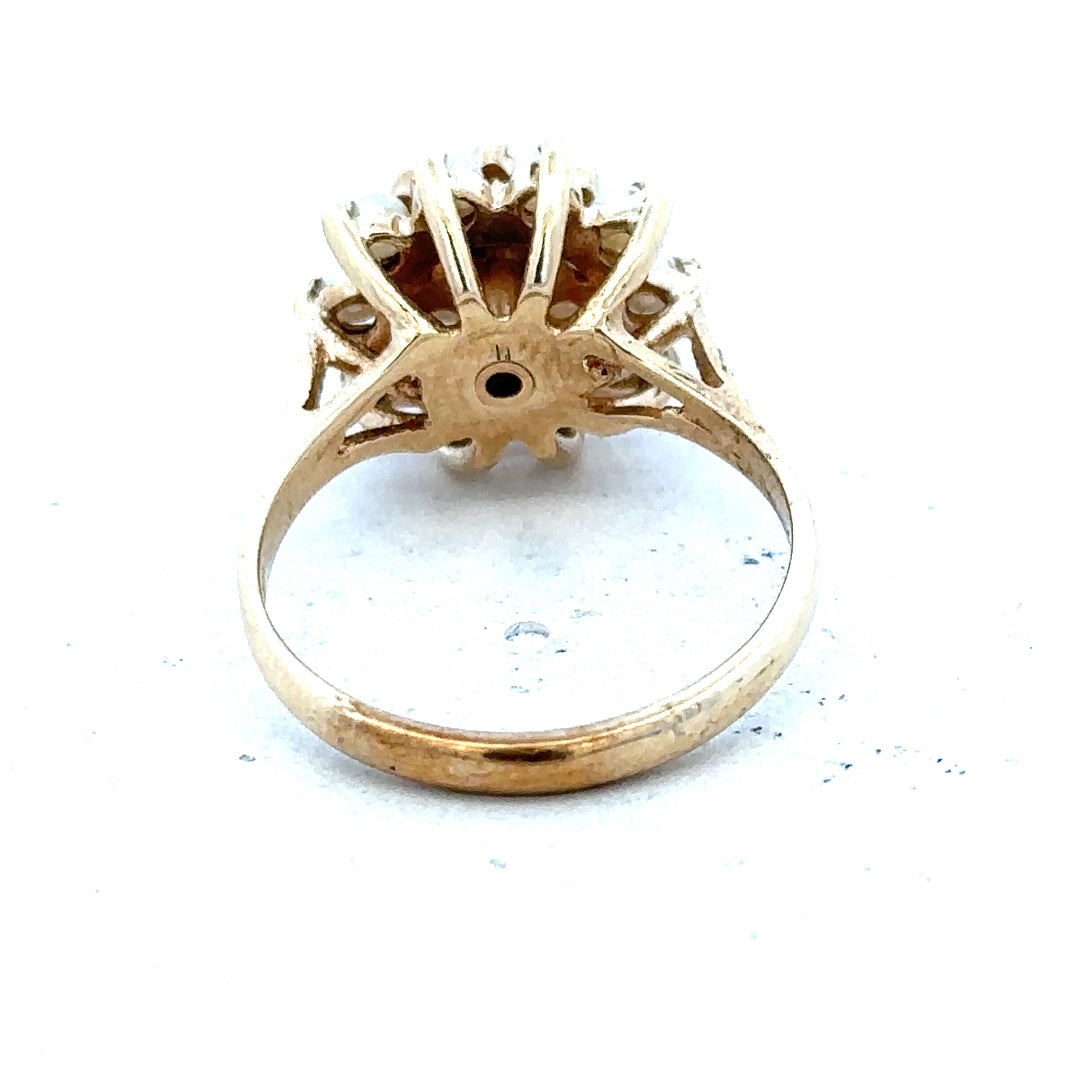 9ct gold diamond ring with a sparkling central diamond and elegant band, unbranded jewelry for special occasions.