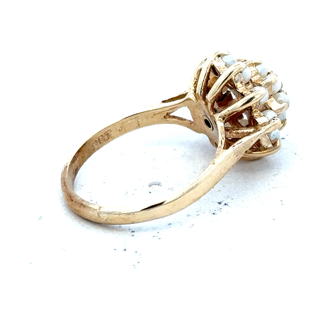 9ct gold diamond ring with a sparkling central diamond and elegant band, unbranded jewelry, perfect for special occasions.
