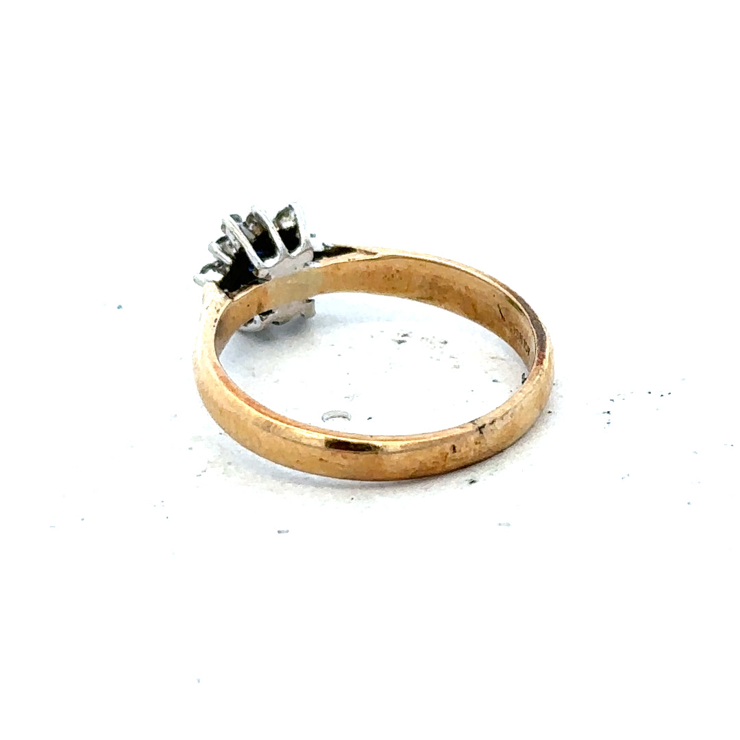 9ct gold diamond ring featuring a sparkling central diamond and elegant gold band, showcasing fine craftsmanship and timeless style.