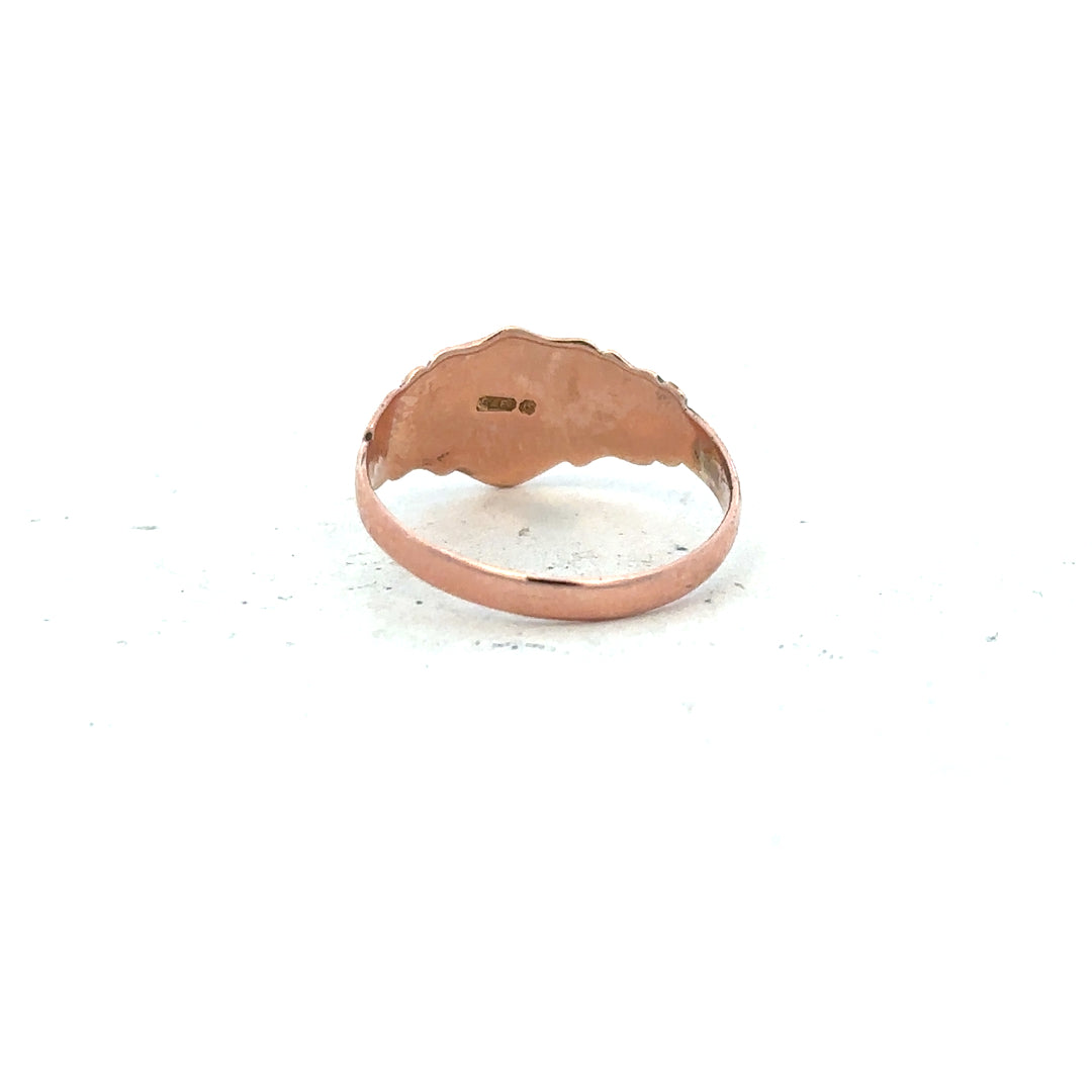 9ct gold ring in size O, simple unbranded design, featuring a smooth polished finish and classic band style.
