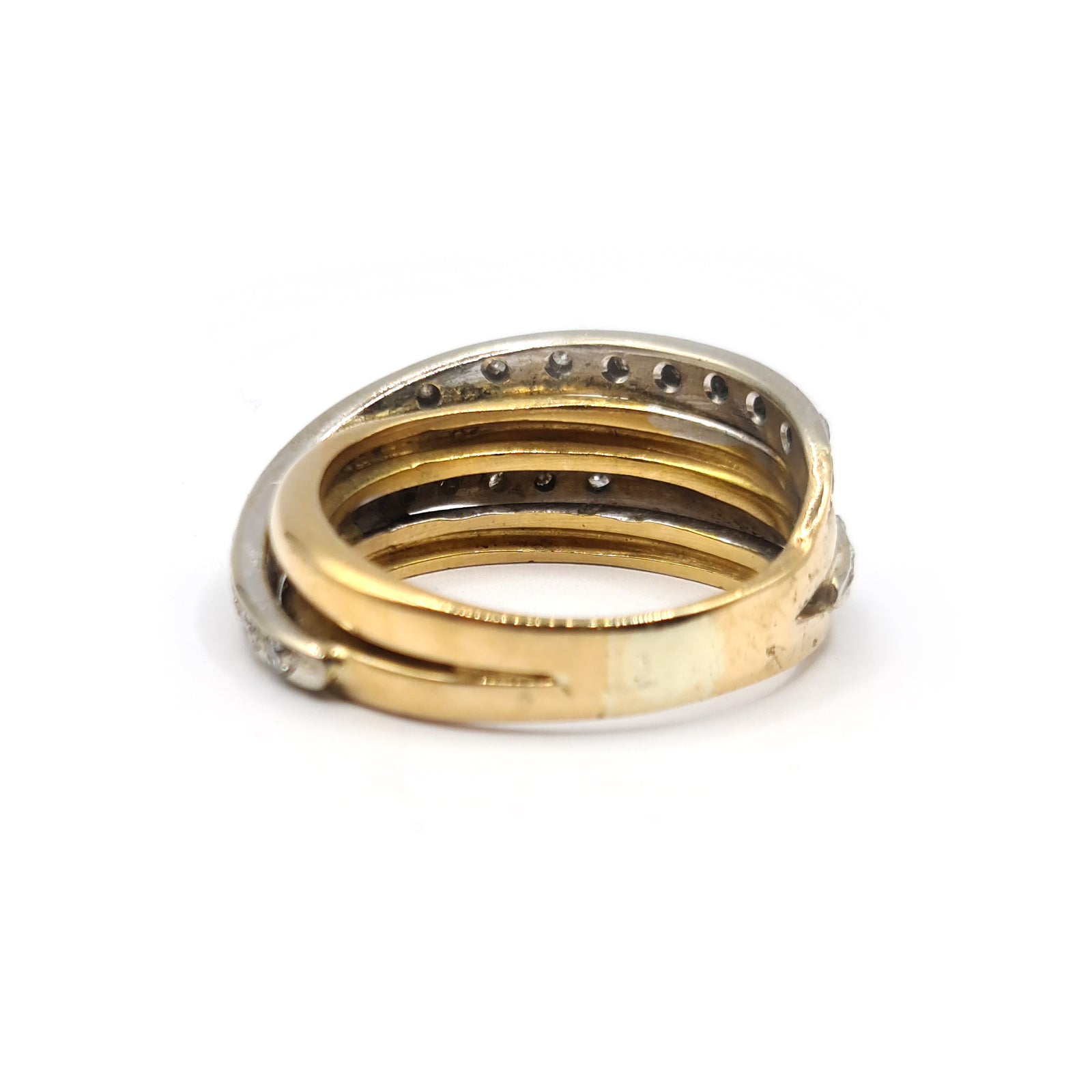 9ct multi-gold diamond ring with 0.80 carats of sparkling diamonds, showcasing a luxurious and elegant design.