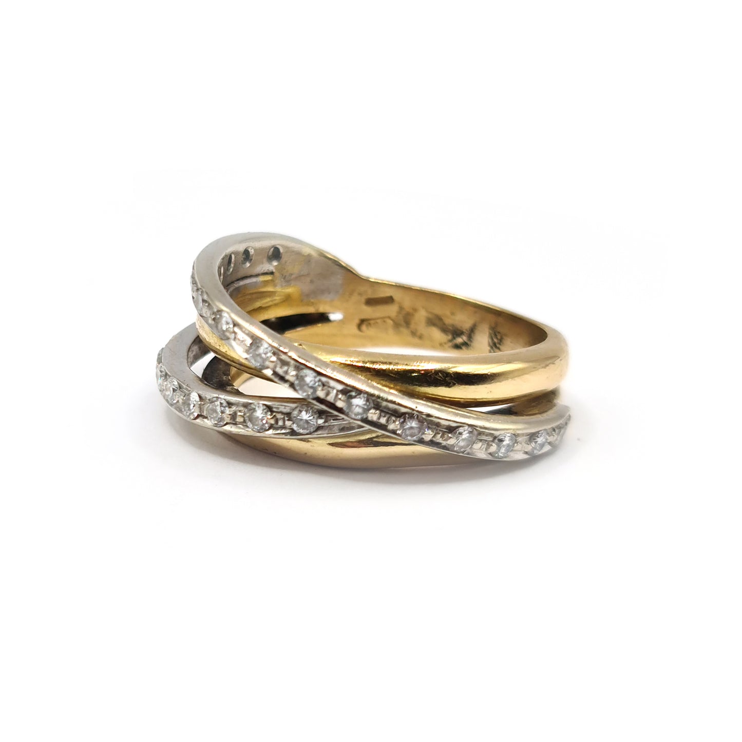 9ct multi-gold diamond ring with 0.80 carats of sparkling diamonds, showcasing a elegant and intricate design.