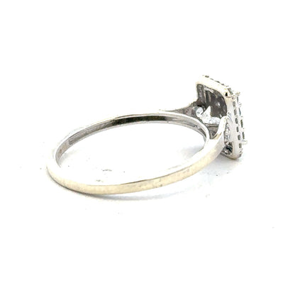 9ct white gold diamond ring with 0.36 carats, size S, featuring a sparkling diamond setting.