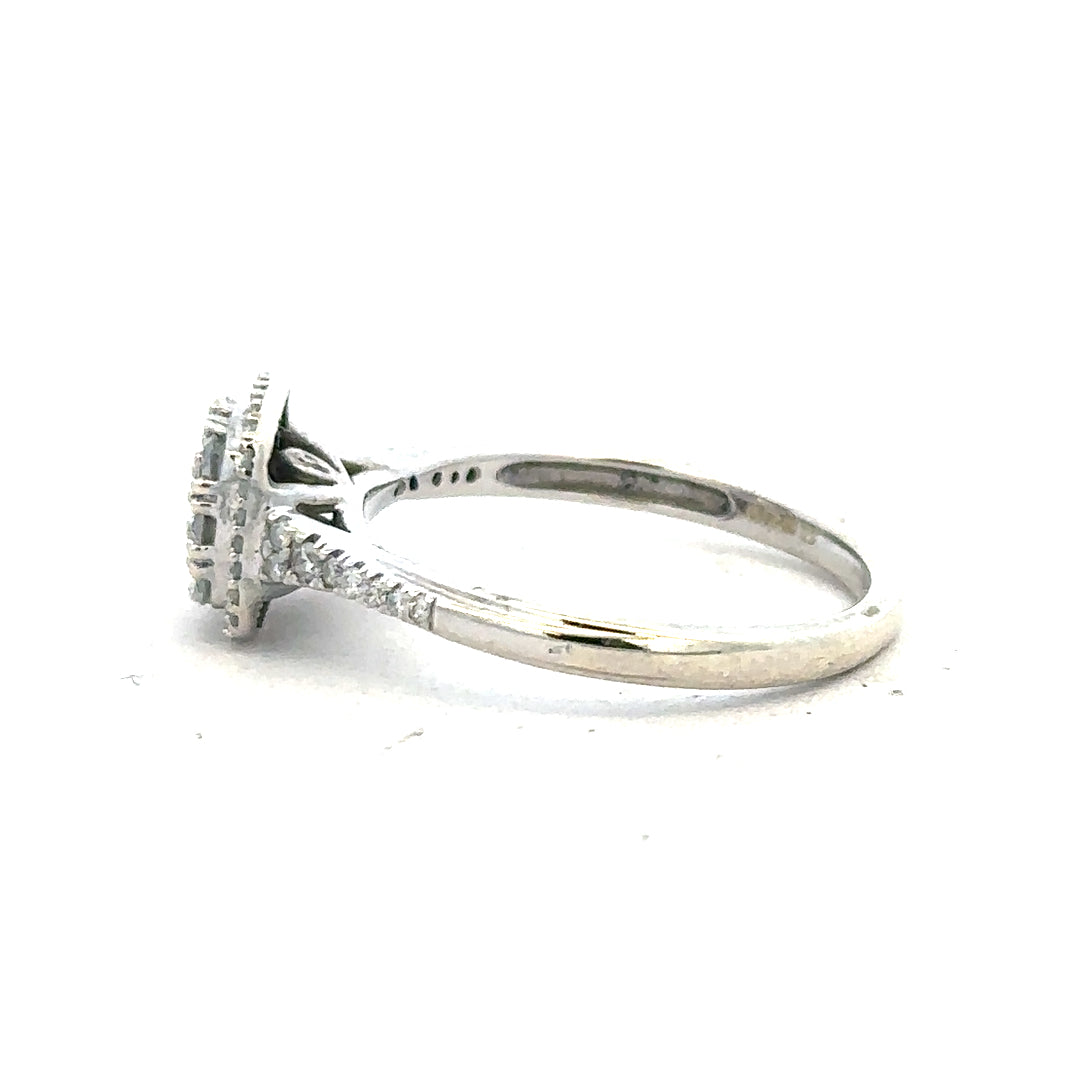 9ct white gold diamond ring with 0.40 carats of diamonds in size P, featuring a sleek and elegant design.