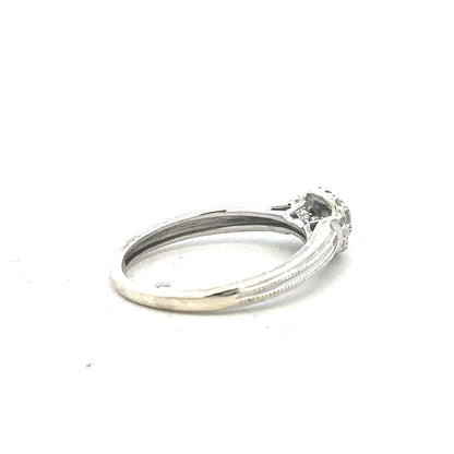 9ct white gold diamond ring with 20pts of diamonds, size K1/2, unbranded jewelry featuring a sleek band and sparkling stones.