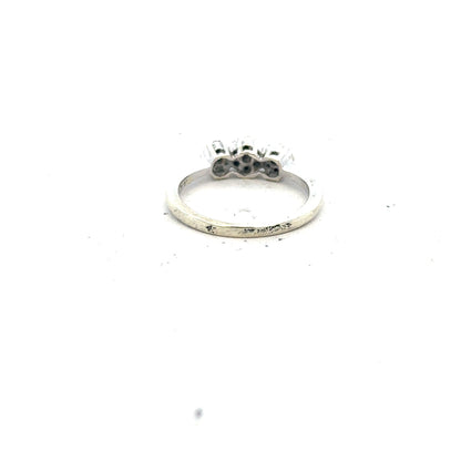9ct white gold diamond ring with 25pts of diamonds in size I1/2, showcasing a sleek and elegant design.