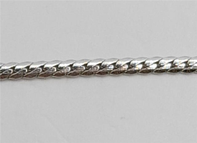 9ct white gold chain, 17-inch length, 5.1g, unbranded jewelry accessory displayed against a neutral background.