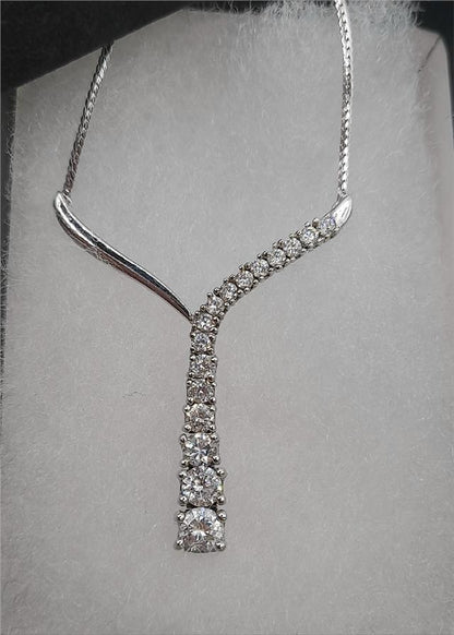 9ct white gold chain, 17-inch length, 5.1g, unbranded, shown in a close-up image highlighting the chain's fine links.