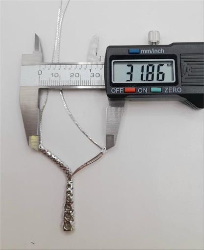 9ct white gold chain, 17-inch length, 5.1g, unbranded jewelry necklace with a sleek, polished finish.