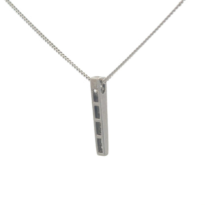 9ct white gold chain with 18ct 0.25 carat diamond pendant, unbranded jewelry, showcasing elegant design and sparkling gemstone.