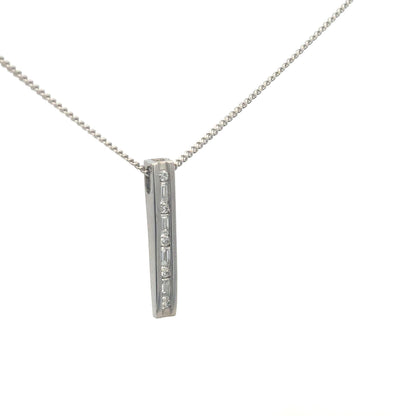 9ct white gold chain with 18ct diamond pendant, featuring a 0.25 carat sparkling diamond, unbranded jewelry accessory.