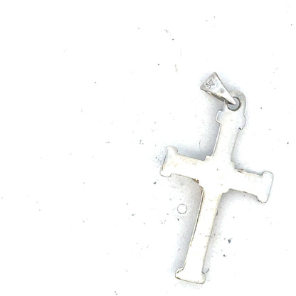 9ct white gold cross pendant weighing 1.7g, featuring a classic design, unbranded jewelry accessory with detailed craftsmanship.