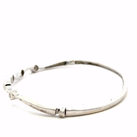 9ct white gold diamond bracelet with sparkling diamonds, elegant unbranded bangle for a sophisticated look.