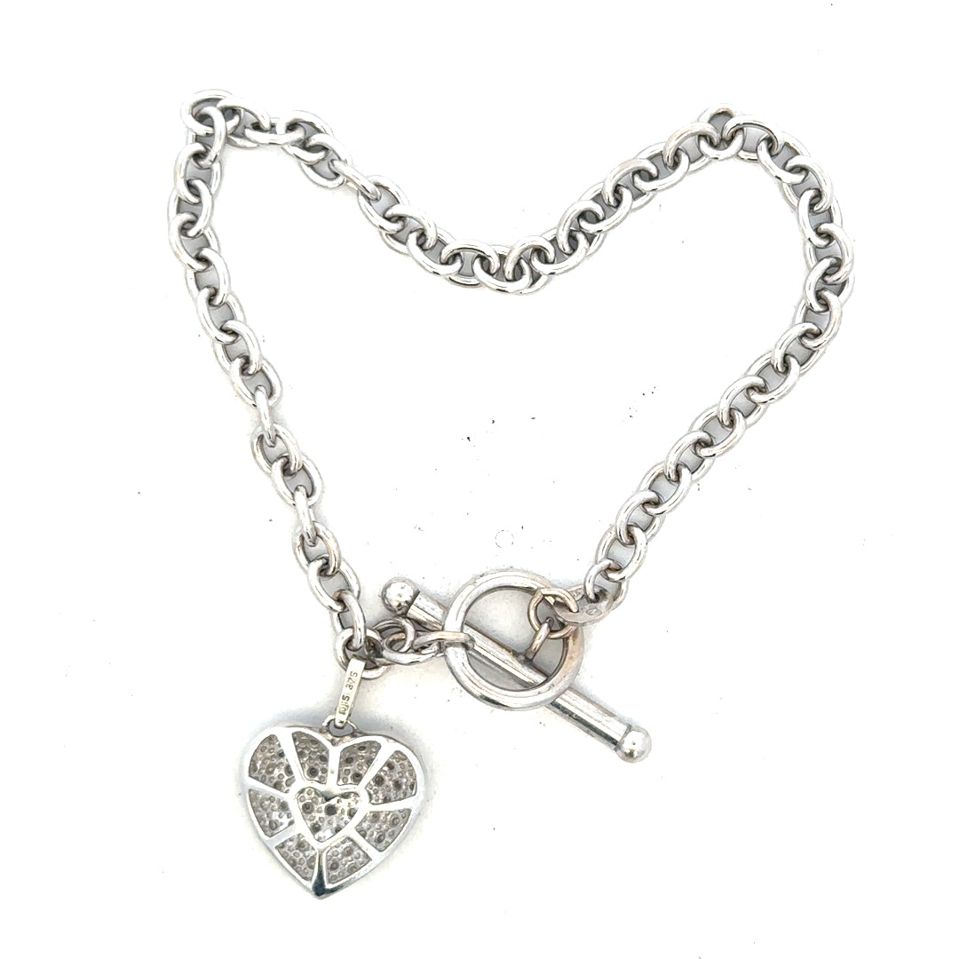 9ct white gold diamond bracelet with delicate chain and sparkling diamonds, weight 5.4g, unbranded jewelry accessory.