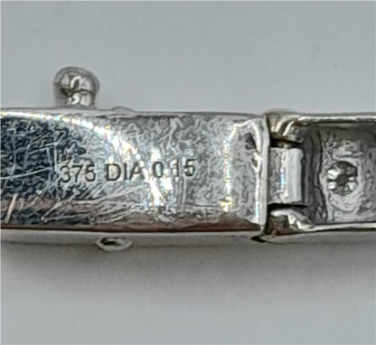 9ct white gold diamond bracelet with delicate design, showcasing sparkling diamonds on an 8-inch unbranded jewelry piece.