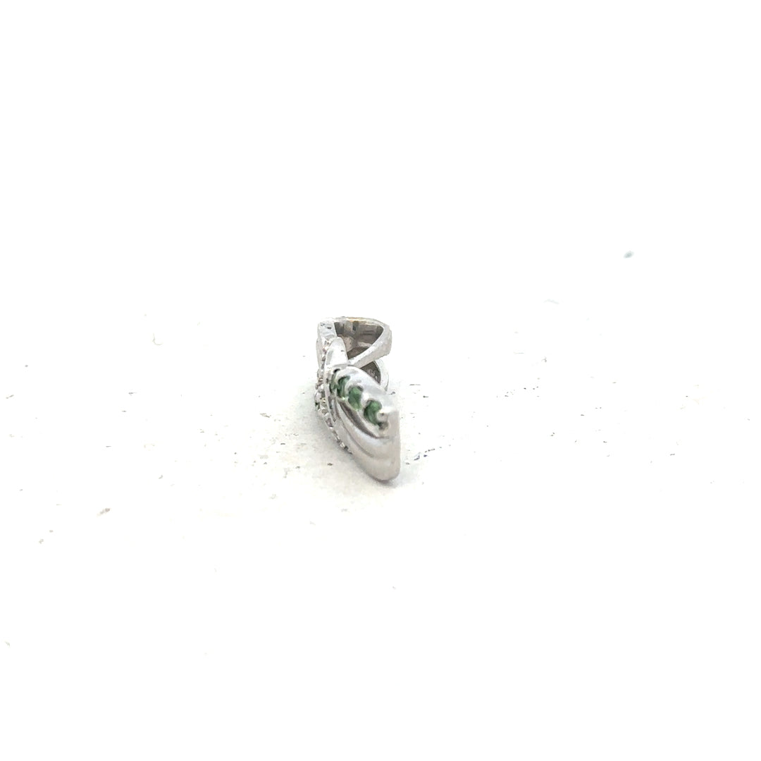 9ct white gold diamond pendant, elegant jewelry piece with sparkling diamonds, weighs 2.2g, unbranded, displayed against a neutral background.