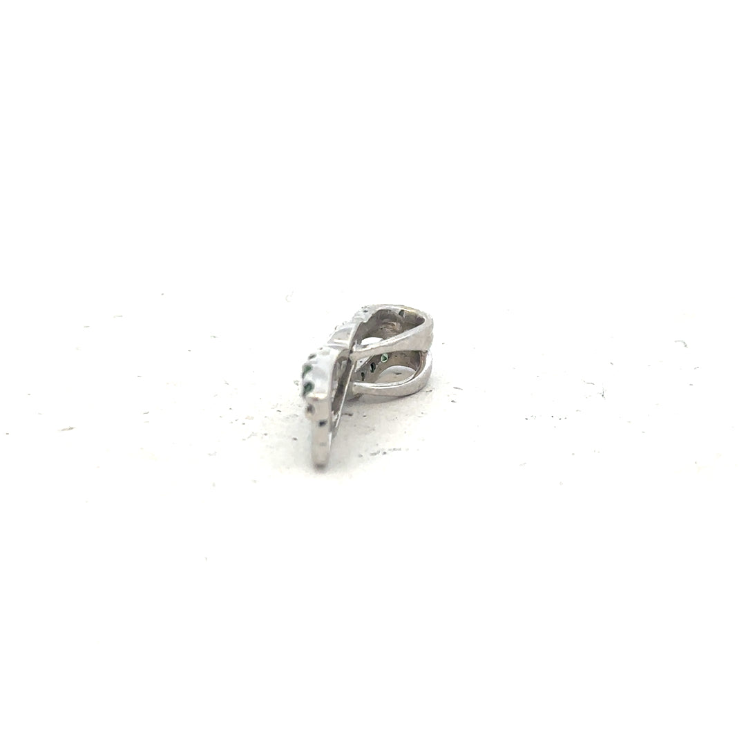 9ct white gold diamond pendant with sparkling diamonds, weighing 2.2g, showcasing elegant jewelry craftsmanship.