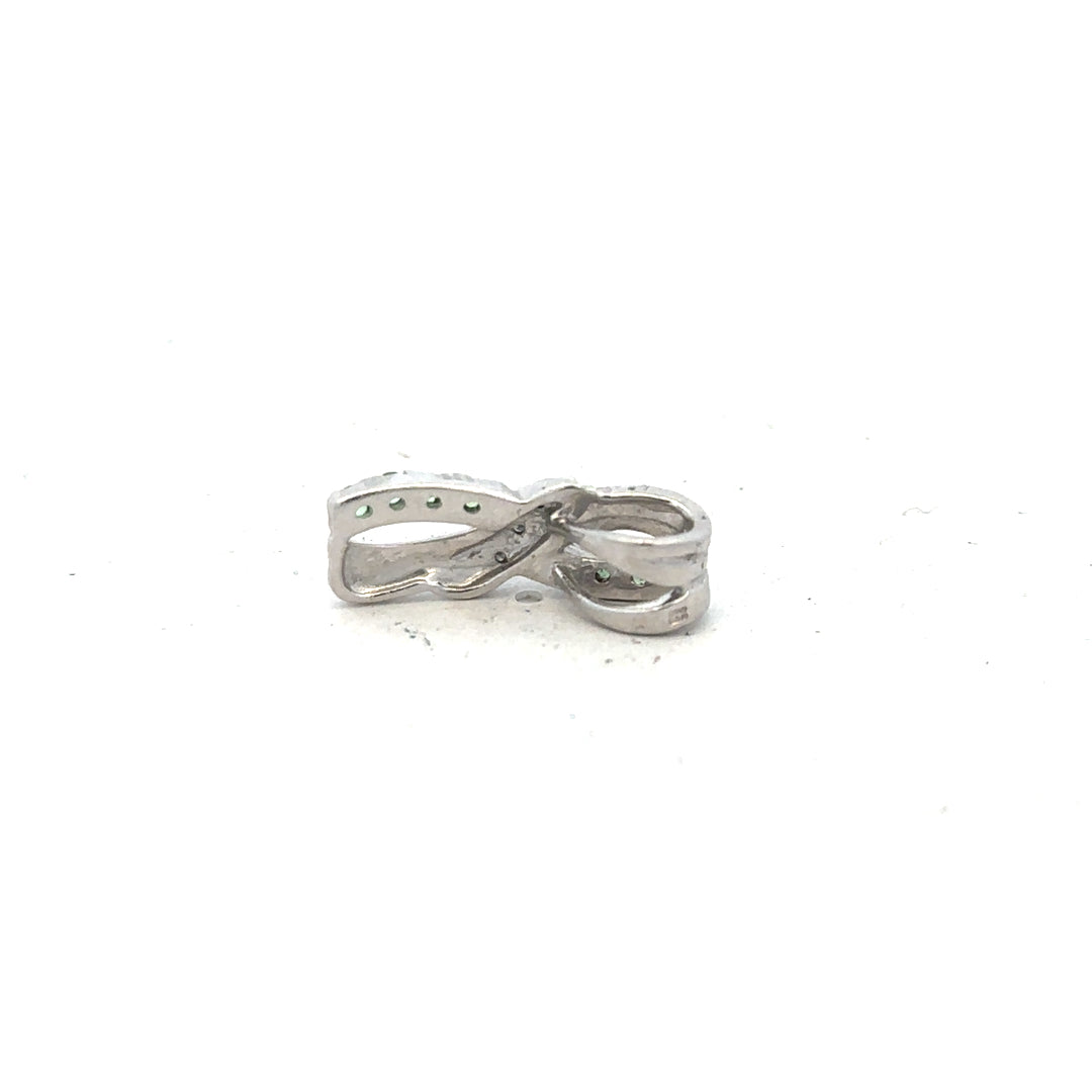 9ct white gold diamond pendant with a delicate design, weighing 2.2g, featuring sparkling diamonds in a classic pendant style.
