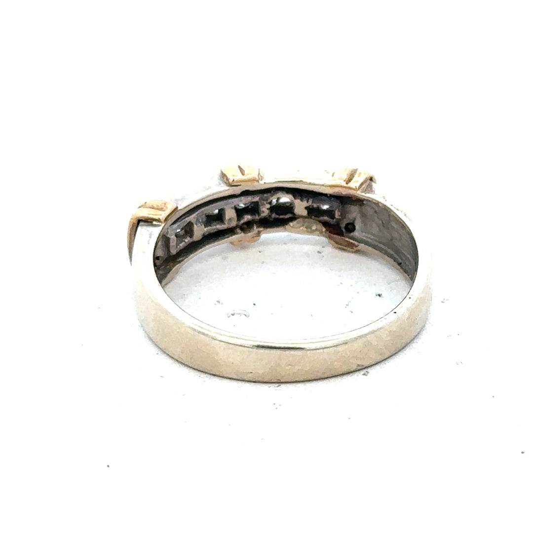 9ct white gold diamond ring featuring a sparkling central diamond and a sleek band, elegant jewelry for special occasions.