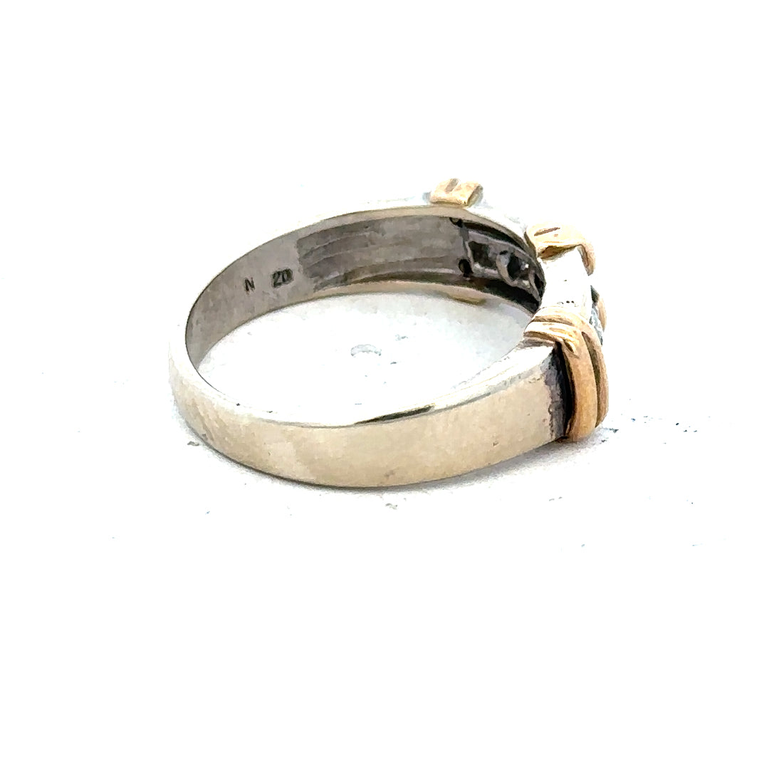 9ct white gold diamond ring with a central sparkling diamond and elegant band, unbranded jewelry piece.