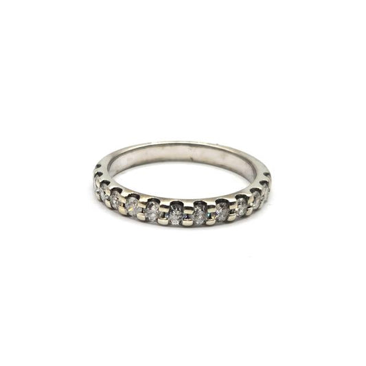 9ct white gold diamond ring with a central diamond setting, showcasing a sleek and elegant design.
