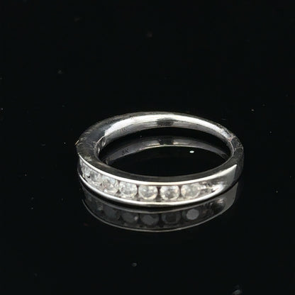 9ct white gold diamond ring in size J with sparkling diamonds, showcasing elegant jewelry design.