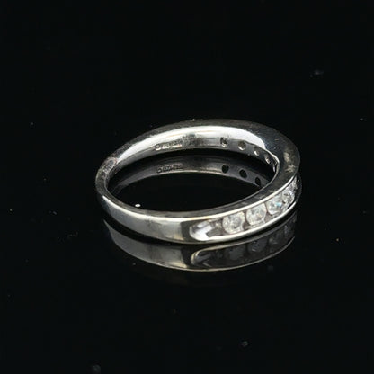 9ct white gold diamond ring in size J with sparkling gemstone and sleek band, unbranded jewelry design.