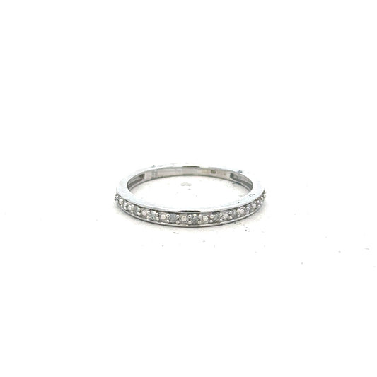 9ct white gold diamond ring in size J1/2 with sparkling diamonds, natural style, unbranded jewelry image