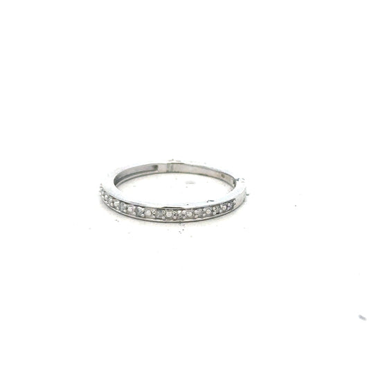 9ct white gold diamond ring in size J1/2, featuring a sparkling diamond setting, unbranded jewelry accessory.