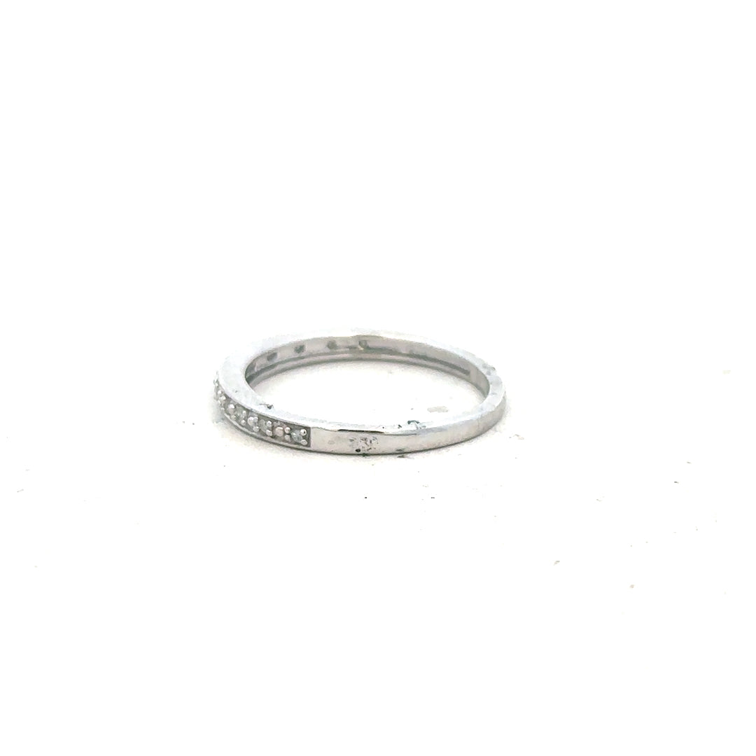 9ct white gold diamond ring in size J1/2, featuring a sparkling diamond setting, unbranded jewelry.