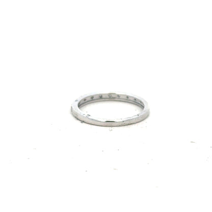 9ct white gold diamond ring in size J1/2, featuring sparkling diamonds and a sleek band design.