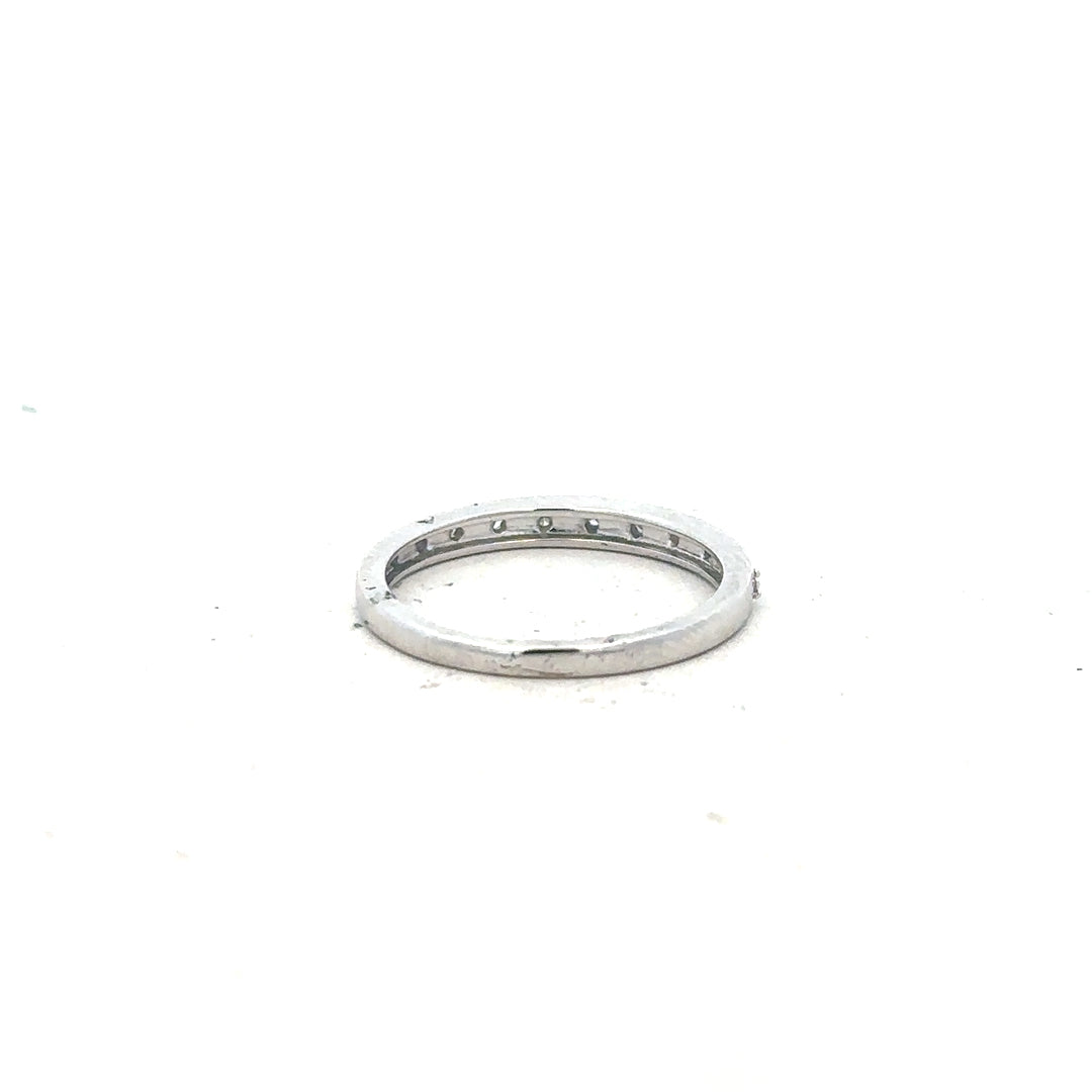 9ct white gold diamond ring size J1/2, featuring sparkling diamonds and a sleek band, unbranded jewelry accessory.