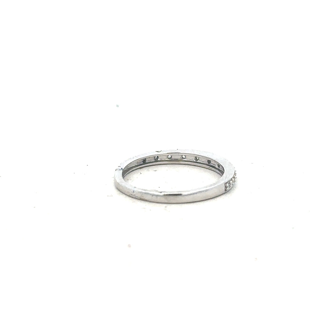 9ct white gold diamond ring in size J1/2, featuring sparkling diamonds and a sleek band, unbranded jewelry.